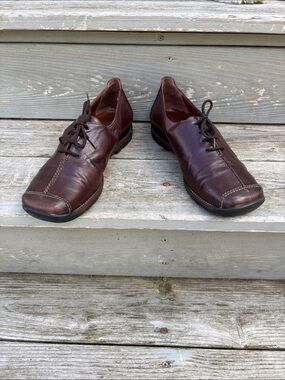 FX La SALLE Italian Brown Leather Lace Up Shoes Size 40